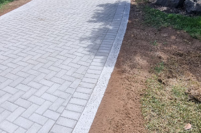 Driveway Laid in a 45 Degree Herringbone Patter