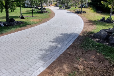 Driveway Laid in a 45 Degree Herringbone Patter